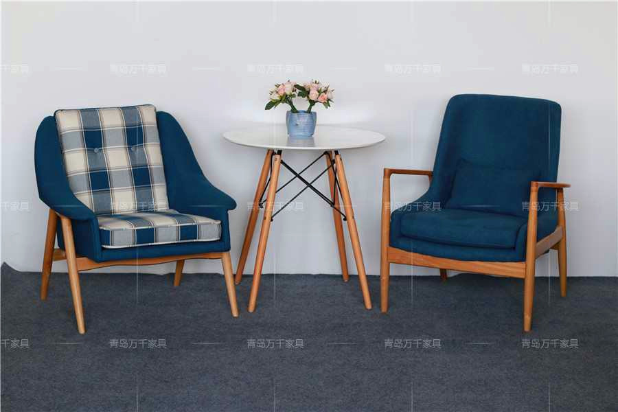 北歐沙發(fā)椅 氣質藍